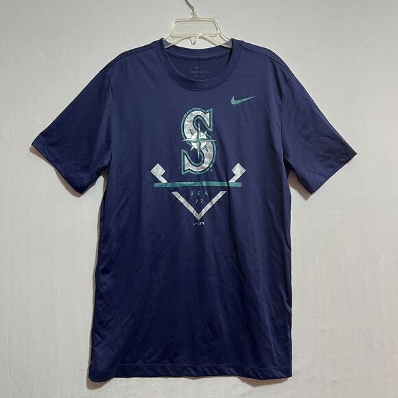 NIke Shirt Men's Small Navy Performance Seattle Mariners Baseball Team Sea‎ 77 - Picture 1 of 4